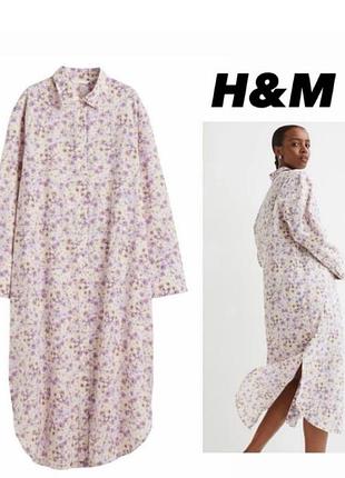 Сукня міді 100% бавовна h&m плаття міді з бавовни xs/s