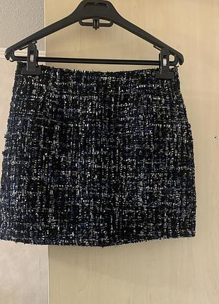 Твідова коротка спідниця zara