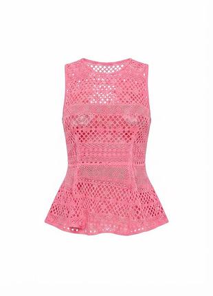 Розовый ажурный топ майка river island блуза кружевная 🌸