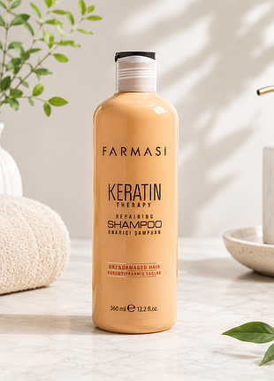 Шампунь farmasi keratin therapy repairing з кератином для сухого та пошкодженого волосся 360 мл