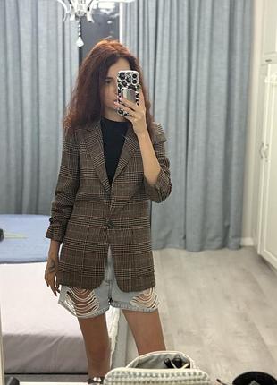 Пиджак в клетку zara