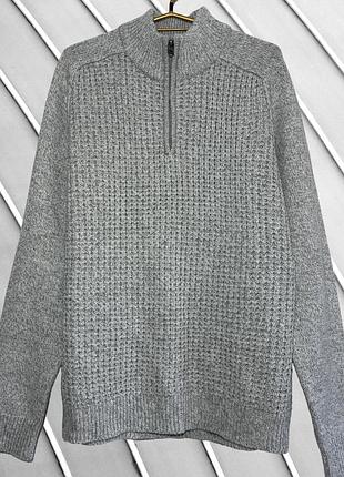 Мужской теплый свитер tu l 50 1/4 zip серый свитер с высоким горлом на застежке зимняя кофта ту с замочком флис 50