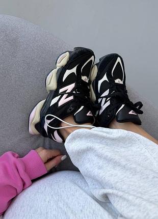 Кроссовки new balance 9060 black suede pink