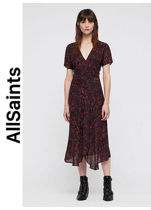 Платье халат allsaints вискоза цаеточный принт