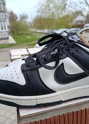 Классические кожаные кроссовки nike dunk low «panda» (черно-белые)