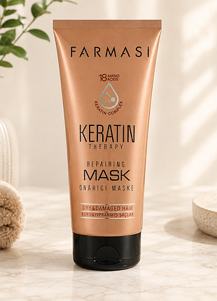Farmasi keratin therapy repairing mask — відновлювальна маска з кератином та 18 амінокислотами для сухого і пошкодженого волосся