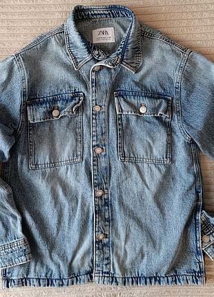 Джинсовая куртка-рубашка zara 13-14 лет,толстовка h&m в подарок