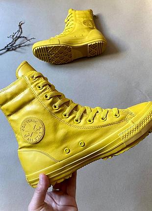 Кеди високі жіночі converse chuck taylor 39 розмір устілка 24,5 см | жовті на флісі rubber
