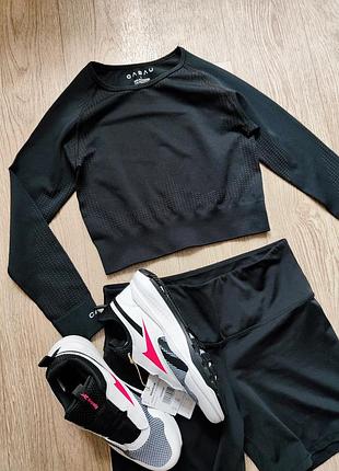 Спортивный кроп топ, лонгслив m-l