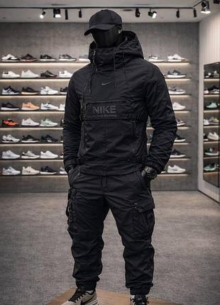 Спортивний костюм анорак nike black (водовідштовхувальний)