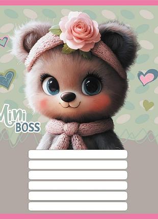 Тетрадь ученическая "мини мишки" 012-510157c-3 в косую линию, 12 листов (959051)