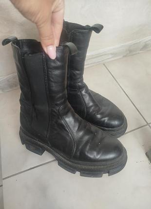Зимние челси из натуральной кожи