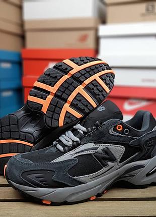 Женские качественные и стильные кроссовки new balance 725 ml725 серые с оранжевым