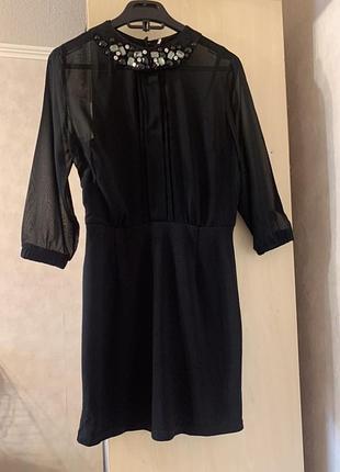 Чорна сукня з стразами zara