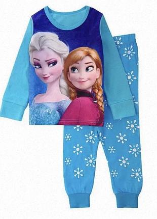 Дитяча піжама з ельзою крижане серце для дівчинки 100 см.