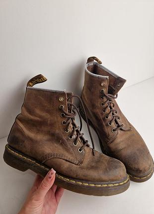 Вінтажні шкіряні черевики dr. martens чоловічі коричнева шкіра крейзі 8uk 42