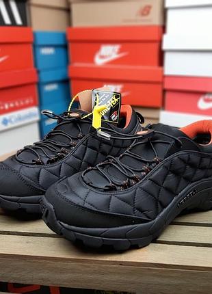 Чоловічі якісні та стильні кросівки merrell ice cap moc ii чорні з помаранчевим
