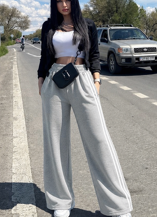 Крутые и не кашлатятся ⚡ серые брюки с лампасамиl/xl 👖 широкие оверсайз спортивные штаны