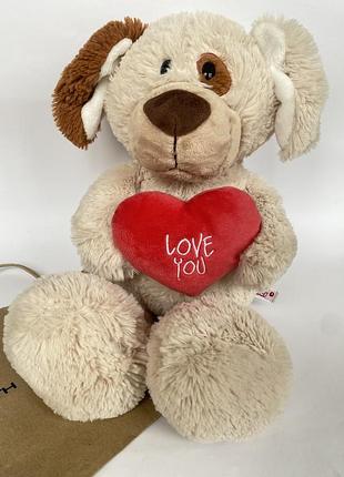 Бошьшая мягкая игрушка собачка собака nici с сердцем love you валентинка пёсик пёс щенок