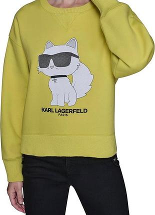 Женский свитшот оверссайз karl lagerfeld лимонного цвета
