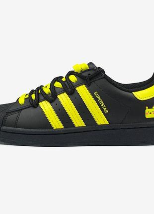 Кросівки adidas superstar pokemon black yellow custom 💛