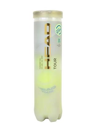 М'ячі для тенісу head tour 4 ball new