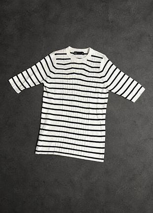 Черно-белая кофта в рубчик marks &amp; spencer