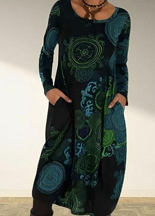 Комфортное с карманами платье 👗 большого размера