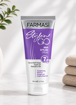 Farmasi style'n go hair styling cream 200 мл — крем для укладання та розгладження прямого і злегка хвилястого волосся