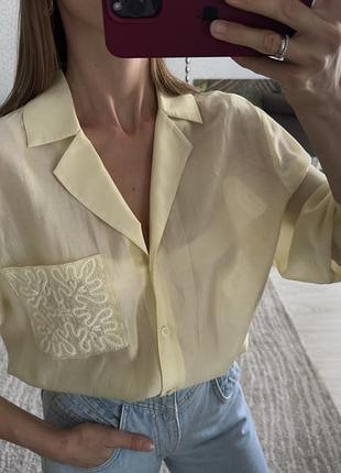 Ніжно жовта сорочка з ліоцелу zara s