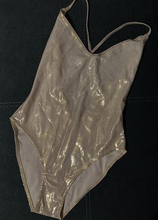 Ефектний золотий купальник / боді knickerbox