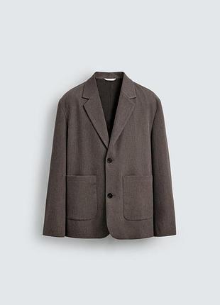Текстурированный костюмный пиджак relaxed fit zara