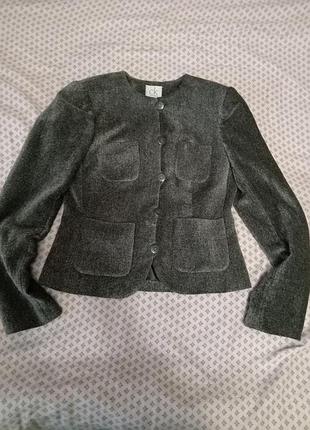 Женский брендовый шерстяной жакет, calvin klein, platinum, оригинал, р. s