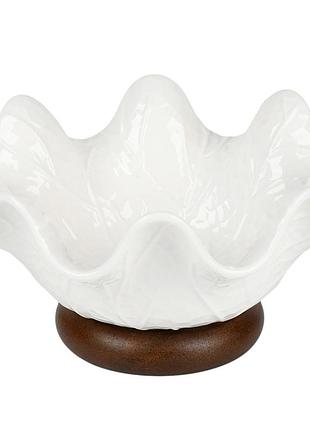 Фруктовница leafy r37329-17 17×8 см белая с темно-коричневым