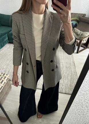 Двобортний жакет zara у клітинку, xs
