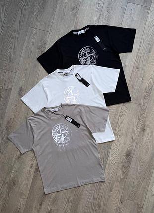 Чоловіча футболка stone island з рефлективним лого