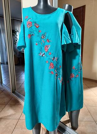 Віскозне з вишивкою плаття 👗