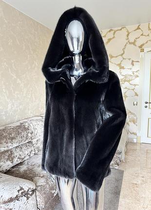 Норкова шуба норка з капюшоном palace peeress