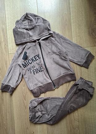 Костюм велюровий "mickie mouse" коричневий