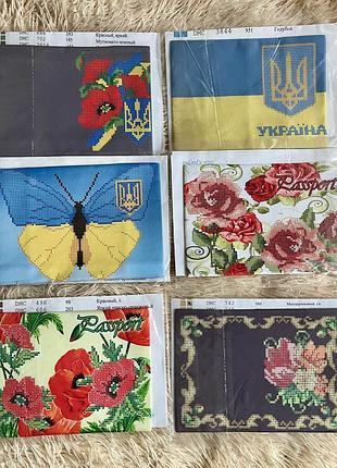 Схема готова пошита обкладинка обложка на паспорт книжечка схема вишивка бісером нитками