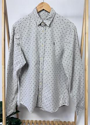 Сорочка allsaints fairfield ls класична в горошок оригінал чоловіча розмір м з довгим рукавом