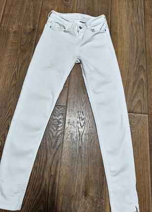 Белые женские джинсы из денима zara basic