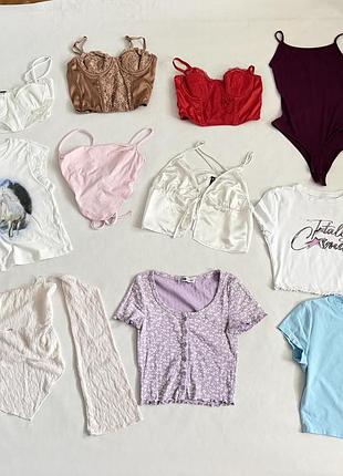Лот топов zara h&м  xs корсет