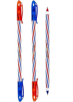 Масляная ручка "ellott" 201l pvc, двусторонняя, синяя/красная, 20,5 см