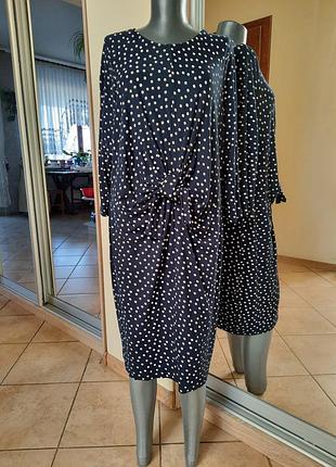Шикарне в горох плаття 👗 великого розміру