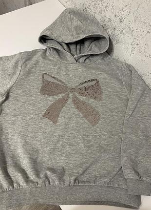 Худі для дівчинки h&m сірого кольору, розмір 134/140 см. 8-10 р.
