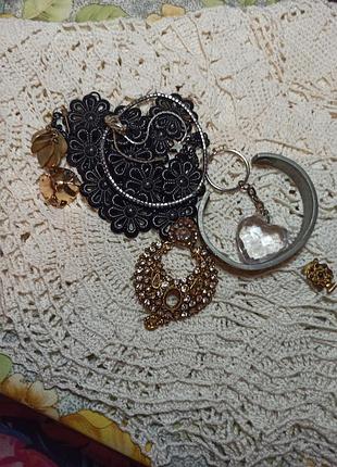 Лот фурнитуры для handmade и реставрации (винтажный замок, донор страз, подвески)
