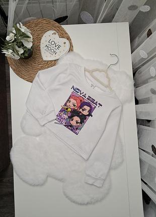 Сильный укороченный лонгслив в стиле аниме от shein 4 года