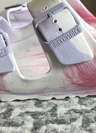 Биркенштоки шльопанці шльопки birkenstock arizona eva білі рожеві 39 біркенштоки взуття б у