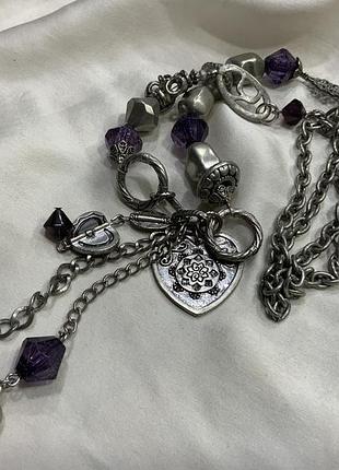 ✨🖤 эффектное массивное многослойное ожерелье-сотуар в стиле boho glam / y2k / grunge / gothic 🖤✨